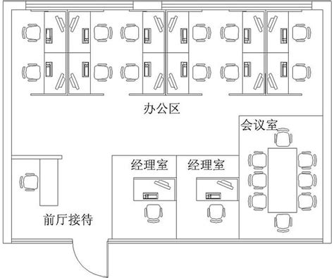 办公室工位|8款小办公室布局图 办公室平面图样板案例